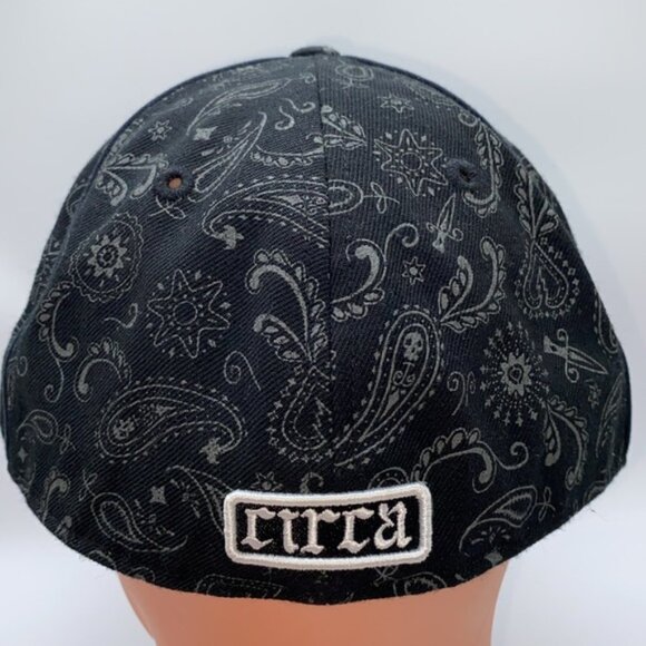 Circa Hat Men’s 7 3/8 Black Authentic Skull Drum Sticks Headwear Baseball Cap - Picture 4 of 14